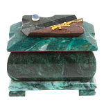 Шкатулка прямоугольная с зеркалом из натурального камня змеевик Stone Casket варинант исполнения - 2 | Loft Concept во Владивостоке