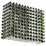 Бра с хрустальными подвесками хром Crystal Art Chrome Green Rectangular Wall Lamp варинант исполнения - 1 | Loft Concept во Владивостоке