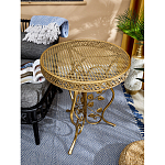 Столик приставной золотистый с орнаментом на столешнице Tanzania варинант исполнения - 5 | Loft Concept во Владивостоке