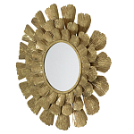 Зеркало круглое настенное в металлической раме Sunny Golden Petals варинант исполнения - 2 | Loft Concept во Владивостоке