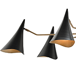 Люстра с 6-ю черными конусообразными плафонами Contrasting Lamps варинант исполнения - 1 | Loft Concept во Владивостоке