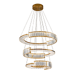 Светодиодная трехъярусная кольцевая люстра из хрусталя и стали с пультом для регулировки света Maude Crystal Light варинант исполнения - 2 | Loft Concept во Владивостоке