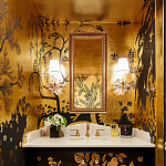 Обои ручная роспись в стиле Арт-деко Rateau Original colourway on Deep Rich Gold gilded paper варинант исполнения - 3 | Loft Concept во Владивостоке