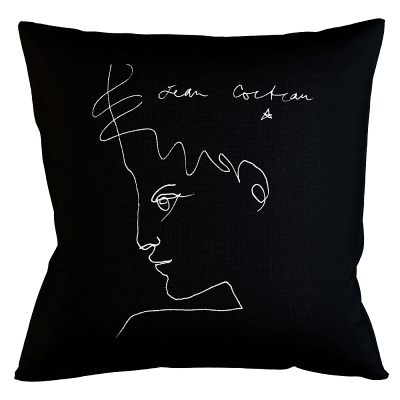 Декоративная подушка White Silhouette Man Pillow Бежевый Черный Декоративная подушка White Silhouette Man Pillow Бежевый Черный во Владивостоке | Loft Concept