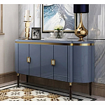 Дизайнерский комод синий глянцевый с золотыми ручками на 4-х дверцах Martin варинант исполнения - 1 | Loft Concept во Владивостоке