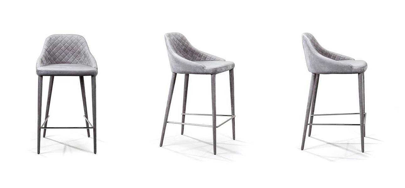 Стул Douglas Rhombus Bar stool Серый Велюр Стул Douglas Rhombus Bar stool Серый Велюр - Loft-Concept во Владивостоке