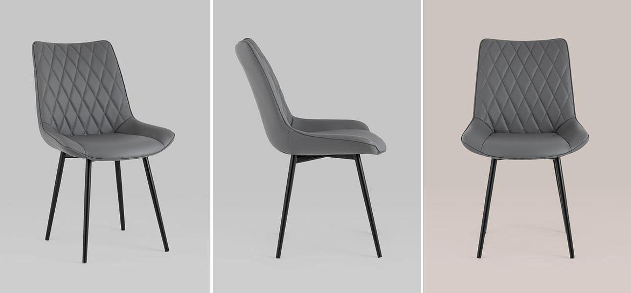 Стул Seoul S Chair Серая Экокожа Стул Seoul S Chair Серая Экокожа - Loft-Concept во Владивостоке