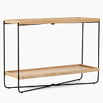 Консоль деревянной столешницей и полкой Wooden Table Top and Shelf варинант исполнения - 7 | Loft Concept во Владивостоке