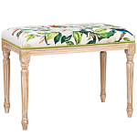 Банкетка из натурального бука золотистая с изображением птиц и цветов Blooming Bird варинант исполнения - 1 | Loft Concept во Владивостоке