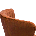 Барный стул со спинкой на 4-х деревянных ножках Оранжевый Велюр Ava Charm варинант исполнения - 2 | Loft Concept во Владивостоке