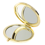 Зеркало карманное складное круглое из натурального камня Лазурит в подарочной упаковке Gold Stone Mirrors варинант исполнения - 3 | Loft Concept во Владивостоке