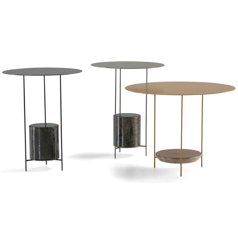 Дизайнерский круглый кофейный стол из металла с мраморным декором PANNA COTTA Coffee Table Черный Золотой Дизайнерский круглый кофейный стол из металла с мраморным декором PANNA COTTA Coffee Table Черный Золотой во Владивостоке | Loft Concept