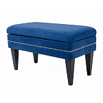 Мягкая банкетка на черных ножках с зоной для хранения Casket Blue варинант исполнения - 2 | Loft Concept во Владивостоке