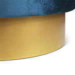 Пуф синий велюр на золотом металлическом основании Golden Belt варинант исполнения - 3 | Loft Concept во Владивостоке