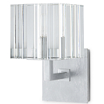 Бра серебряное с фактурным прозрачным абажуром Optical Crystal варинант исполнения - 3 | Loft Concept во Владивостоке