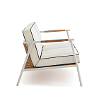 Садовый 2-х местный диван с подлокотниками из тика White варинант исполнения - 3 | Loft Concept во Владивостоке