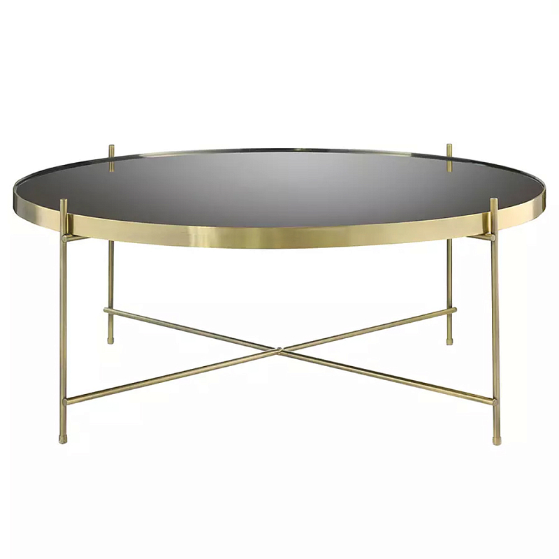 Кофейный столик с круглой зеркальной столешницей Round Mirror Table Коричневый Латунь во Владивостоке | Loft Concept 