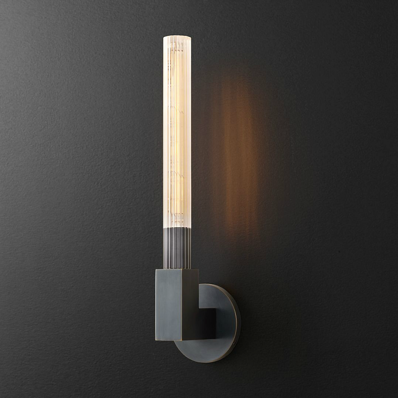 Бра RH CANNELLE wall lamp SINGLE Sconces Black Черный Прозрачное Стекло Бра RH CANNELLE wall lamp SINGLE Sconces Black Черный Прозрачное Стекло во Владивостоке | Loft Concept