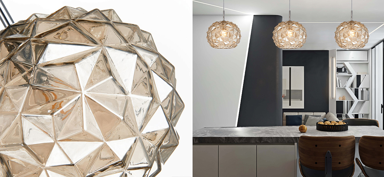 Подвесной светильник коньячного цвета Geometry Glass Подвесной светильник коньячного цвета Geometry Glass - Loft-Concept во Владивостоке