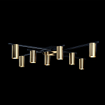 Потолочный светильник с 8-ю цилиндрическими плафонами цвета латунь TRIBES CHANDELIER варинант исполнения - 3 | Loft Concept во Владивостоке