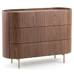 Комод округлой формы с тремя ящиками Walnut and Leather варинант исполнения - 2 | Loft Concept во Владивостоке