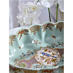 Чаша из голубого фарфора на бронзовых ножках с рисунком цветов и фигурками стрекоз Blue Garden варинант исполнения - 7 | Loft Concept во Владивостоке