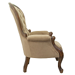 Кресло с мягкой обивкой из светло-коричневого велюра на 4-х деревянных ножках Evelyn Classical Armchair варинант исполнения - 1 | Loft Concept во Владивостоке