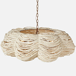 Круглая люстра волнистой формы с декором из круглых деревянных бусин White Wooden Beads Chandelier L варинант исполнения - 1 | Loft Concept во Владивостоке