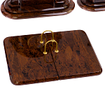 Настольный письменный набор с часами из природного камня обсидиана  Contract Extended варинант исполнения - 2 | Loft Concept во Владивостоке