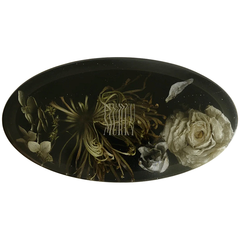 Шкатулка из эпоксидной смолы с цветами черная Epoxy Resin Oval Box Black Черный Шкатулка из эпоксидной смолы с цветами черная Epoxy Resin Oval Box Black Черный во Владивостоке | Loft Concept