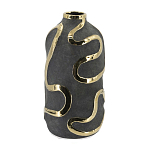 Ваза с золотыми акцентными полосами на черном матовом фоне Accent Tape варинант исполнения - 3 | Loft Concept во Владивостоке