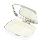 Таблетница карманная прямоугольная с 2-мя отделениями с зеркалом и накладкой из натурального камня Жадеит Silver Stone Pillboxes варинант исполнения - 3 | Loft Concept во Владивостоке