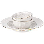 Обеденный сервиз белого цвета из фарфора на 6 персон 23 предмета Floral Charm варинант исполнения - 6 | Loft Concept во Владивостоке