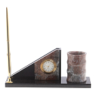 Настольный письменный набор из яшмы с часами Manager Organizer варинант исполнения - 1 | Loft Concept во Владивостоке