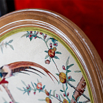 Стул из массива бука бежевый с изображением птиц и цветов Beige Green Chinoiserie Peach Garden Chair варинант исполнения - 3 | Loft Concept во Владивостоке