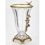 Ваза из прозрачного стекла с бронзовой вставкой в виде цветущей ветви Eden Garden porcelain and bronze варинант исполнения - 2 | Loft Concept во Владивостоке