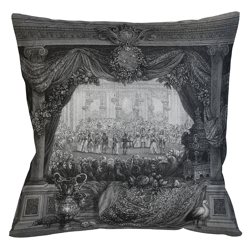 Декоративная подушка Tuileries Palace Pillow Черно-белый Бежевый Декоративная подушка Tuileries Palace Pillow Черно-белый Бежевый во Владивостоке | Loft Concept