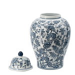 Ваза с крышкой и бело-синим цветочным узором Blue & White Ornament  варинант исполнения - 1 | Loft Concept во Владивостоке