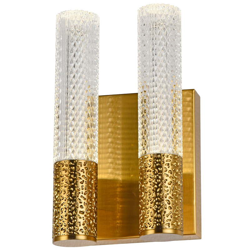 Бра с двумя плафонами латунь Dew Drops Tube Duo Brass Wall Lamp Прозрачный Латунь Бра с двумя плафонами латунь Dew Drops Tube Duo Brass Wall Lamp Прозрачный Латунь во Владивостоке | Loft Concept