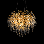 Люстра подвесная с прозрачными стеклянными подвесками в форме капель Диаметр 60 см Droplet Chandelier варинант исполнения - 9 | Loft Concept во Владивостоке