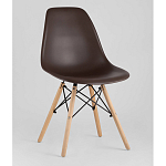 Пластиковый стул на ножках из массива бука Eames Brown варинант исполнения - 1 | Loft Concept во Владивостоке