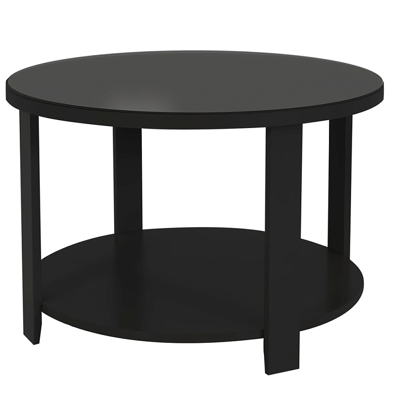 Круглый журнальный стол Jazz Black Черный Прозрачное Стекло во Владивостоке | Loft Concept 
