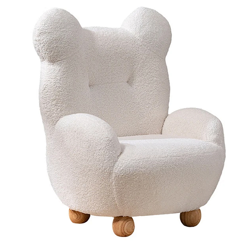 Кресло мягкое для детской Мишка Velvet Armchair Bear Белый Древесина Кресло мягкое для детской Мишка Velvet Armchair Bear Белый Древесина во Владивостоке | Loft Concept