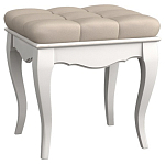 Пуф из массива бука с бежевой обивкой из велюра White Provence варинант исполнения - 1 | Loft Concept во Владивостоке