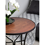 Столик приставной с круглой столешницей на металлическом черном основании Scenical Table варинант исполнения - 3 | Loft Concept во Владивостоке