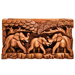 Панно из дерева слоны Panel With Animals варинант исполнения - 1 | Loft Concept во Владивостоке