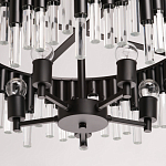 Люстра круглая из матового черного металла с подвесками из прозрачных стеклянных трубок Noir Tubes варинант исполнения - 10 | Loft Concept во Владивостоке