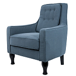 Кресло с мягкой обивкой из льна на 4-х ножках из массива березы Scarlett Armchair blue варинант исполнения - 2 | Loft Concept во Владивостоке
