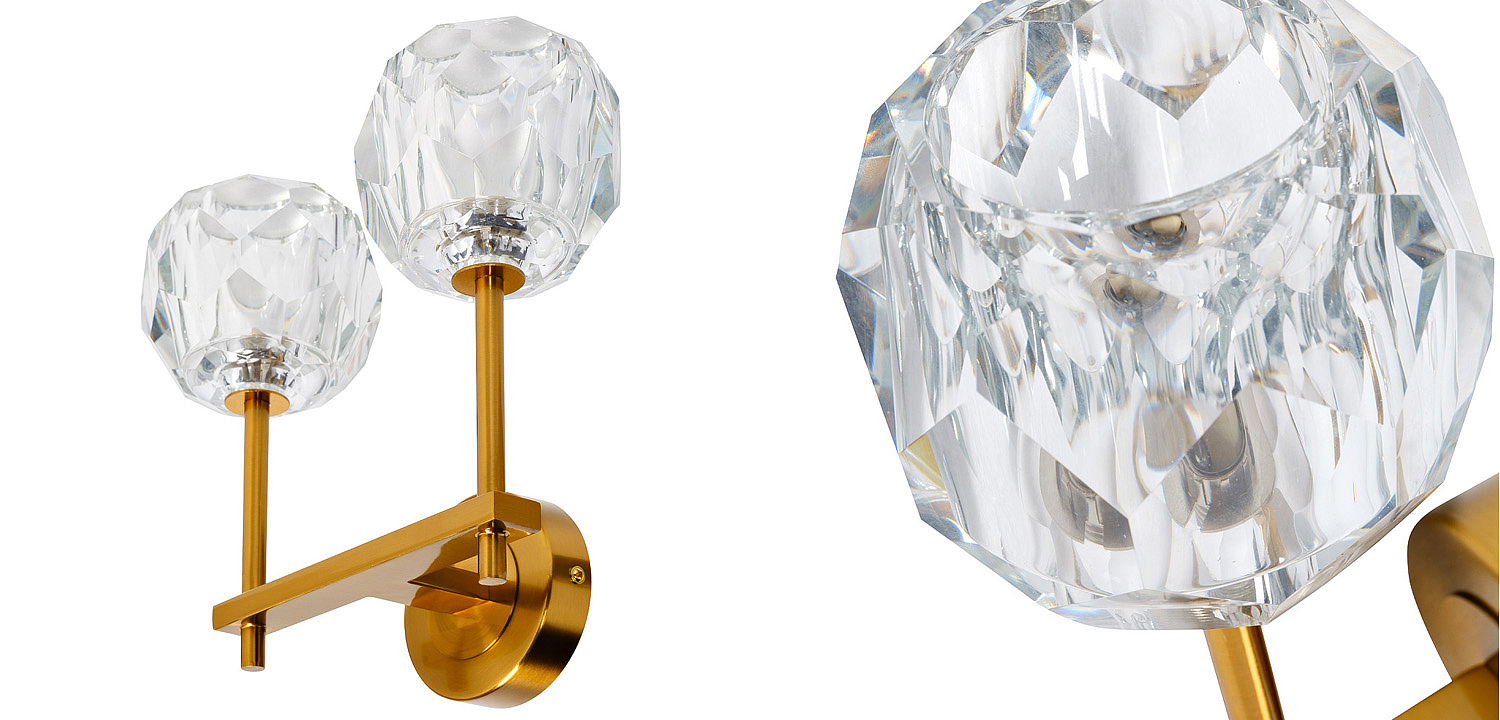 Бра RH Boule de Cristal Double Wall Lamp Gold Бра RH Boule de Cristal Double Wall Lamp Gold - Loft-Concept во Владивостоке