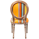 Стул бежевый в разноцветную полоску из натурального бука с изображением птиц и цветов Blooming Birds Colorful Stripes Chair варинант исполнения - 3 | Loft Concept во Владивостоке